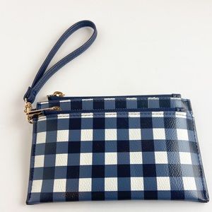 NWOT. A New Day Blue Plaid Wristlet.